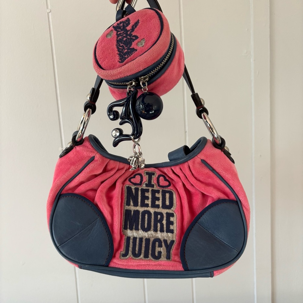 Rare Juicy Couture Vintage Shoulder Bag With Bag Charm